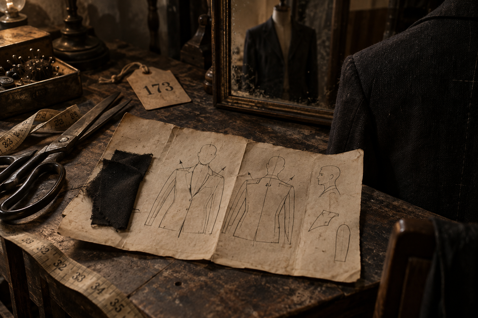 Recreación de la hoja encontrada tras el espejo junto a la etiqueta del lote 173