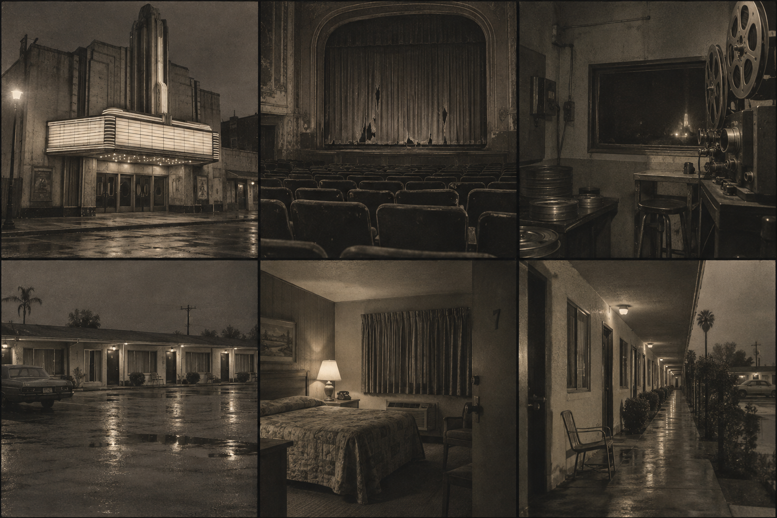 Recreación ficticia: entrada del cine de Cine Aurora