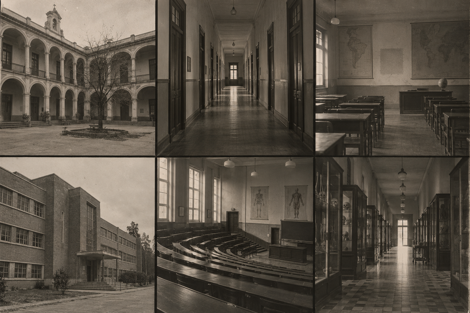 Recreación ficticia: patio de la escuela de Escuela Normal de San Marcos