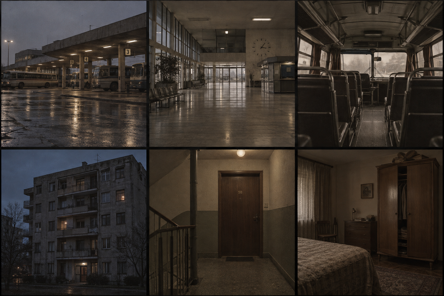 Recreación ficticia: andenes al amanecer de Terminal Norte